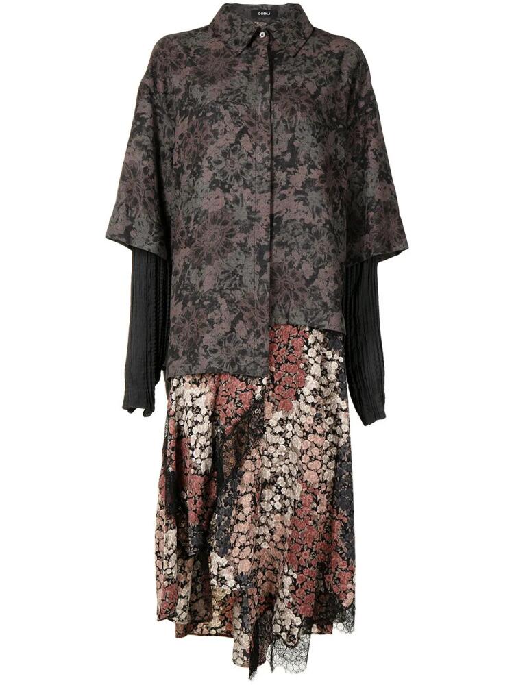 Goen.J floral-print layered dress - Grey Cover