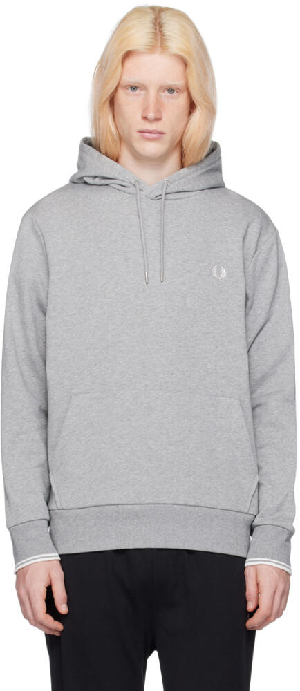 Fred Perry Gray Tipped Hoodie Cover