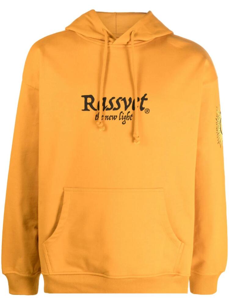 RASSVET logo-print drawstring hoodie - Yellow Cover