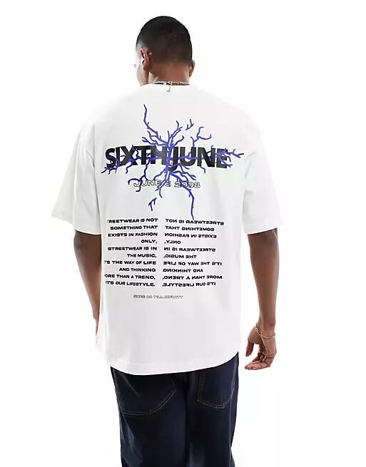 Sixth June anniversary print T-shirt in white Cover