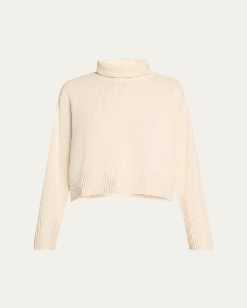 Loulou Studio Wool-Cashmere Rib-Knit Turtleneck Sweater Cover