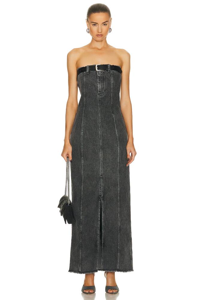 Jade Cropper Strapless Denim Dress in Charcoal Cover