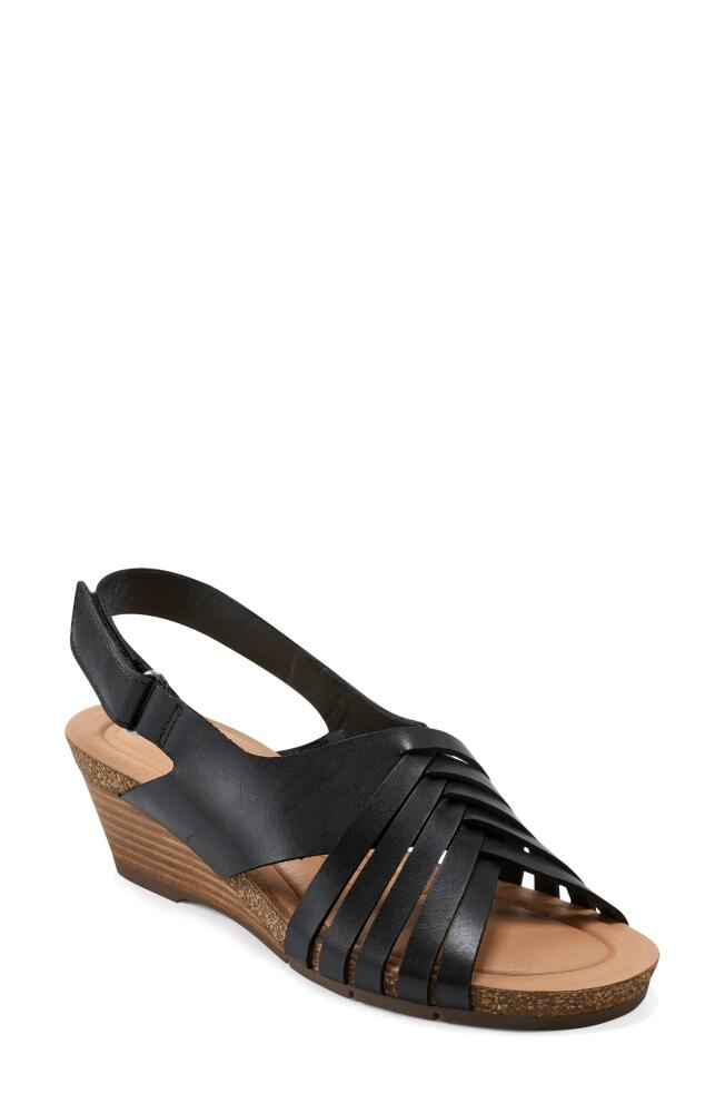 Earth Hartie Slingback Wedge Sandal in Black Cover