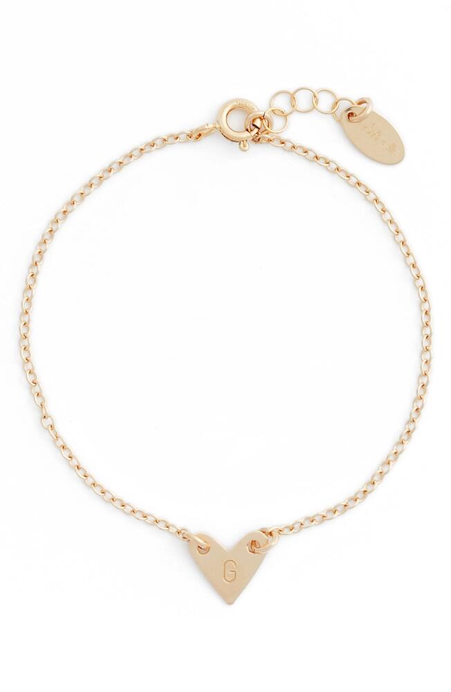 Nashelle Initial Heart Bracelet in Gold-G Cover