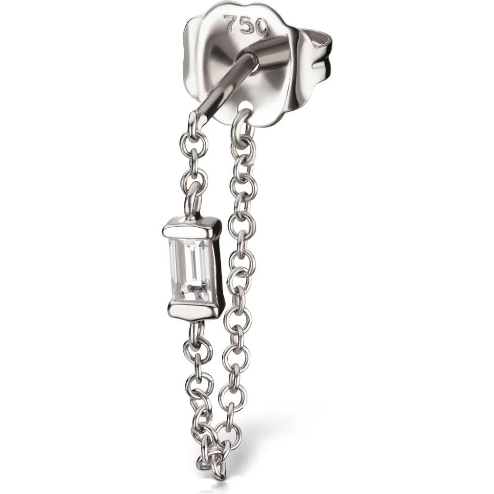 Maria Tash Diamond Baguette Chain Wrap Stud Earring in White Gold Cover