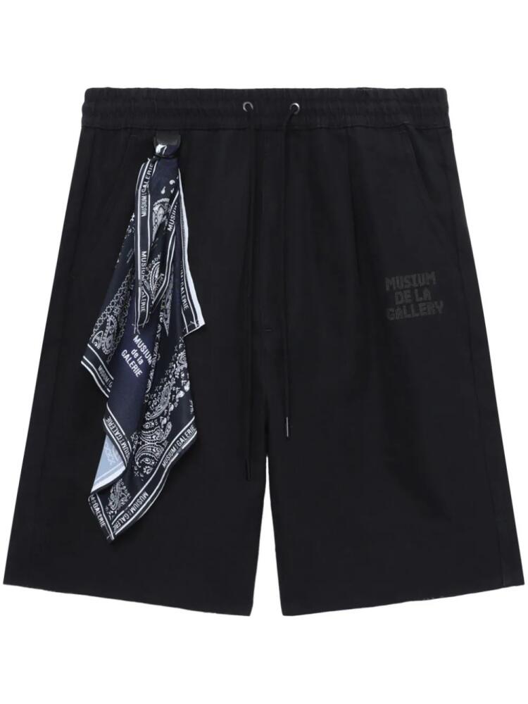 Musium Div. scarf-detail track shorts - Black Cover