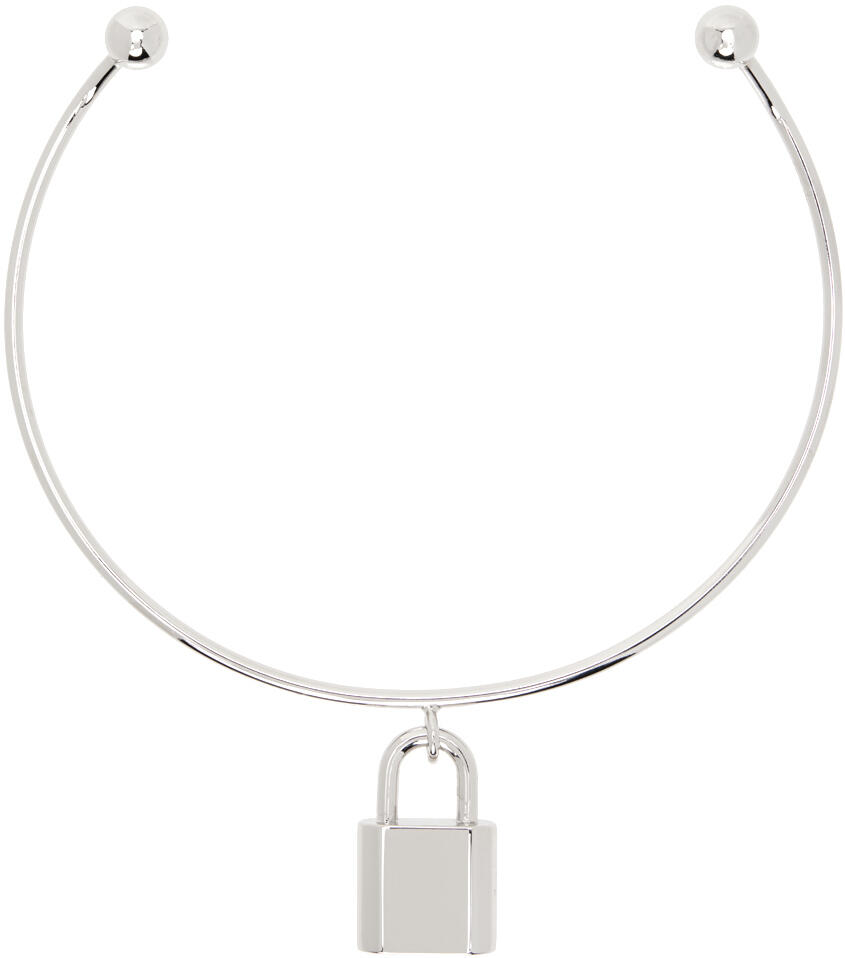 Acne Studios Silver Padlock Choker Cover