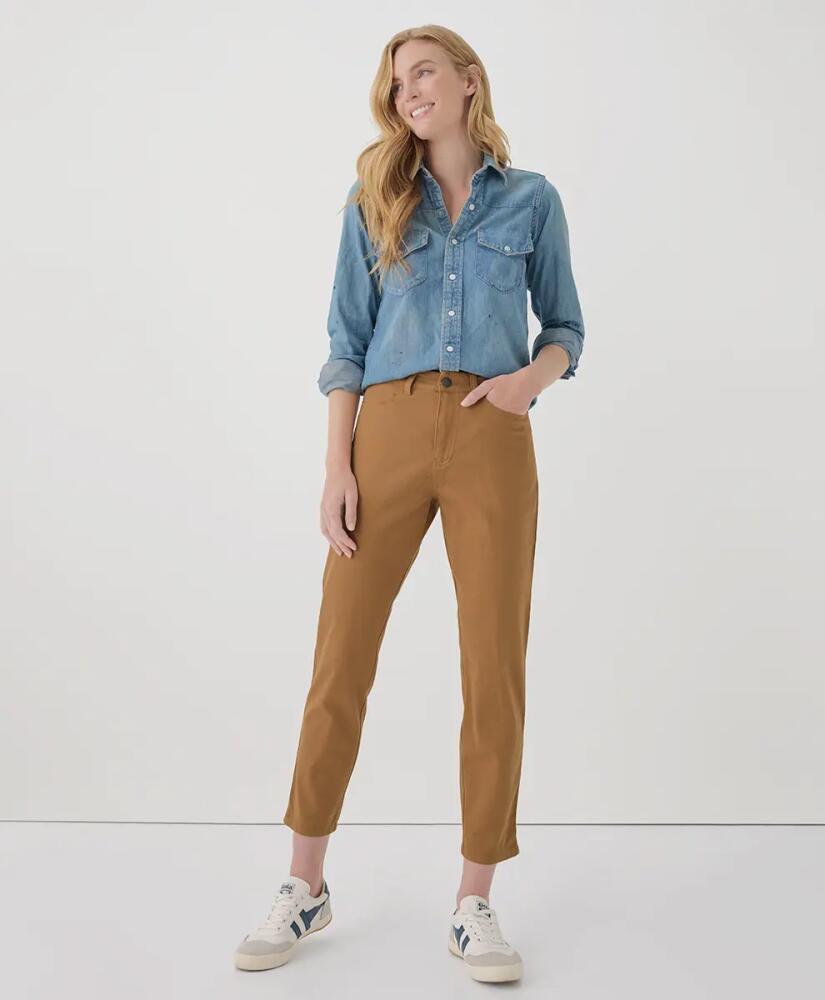 Pact Organic Stretch Twill Denim Slim Straight Pant in Camel Cover