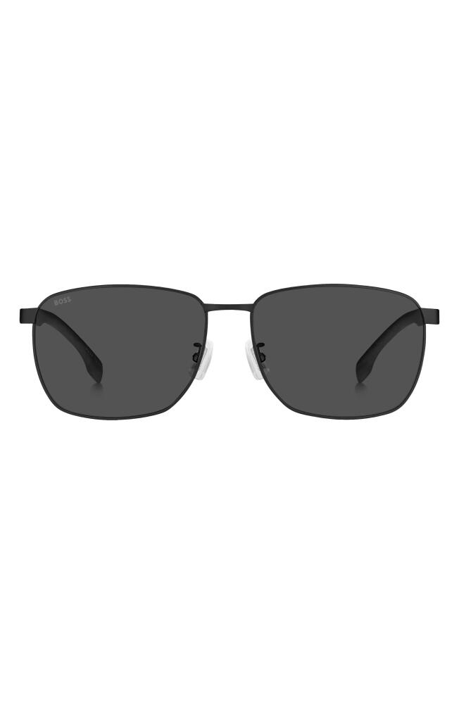 BOSS 62mm Aviator Sunglasses in Matte Black Cover