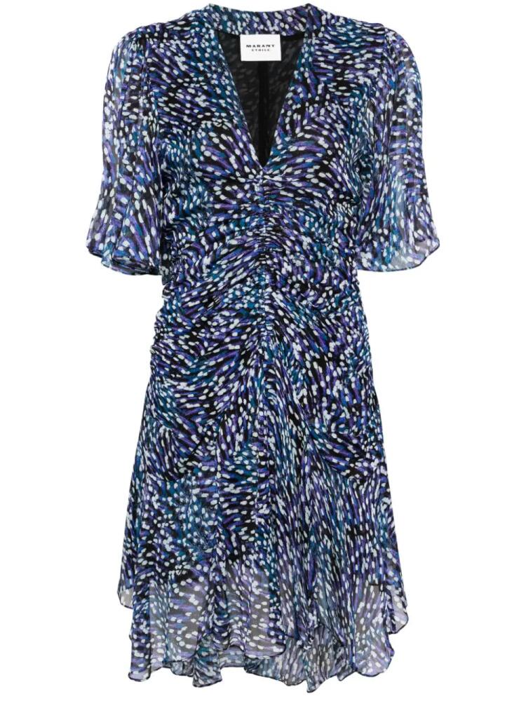 MARANT ÉTOILE Vivienne abstract-print mini dress - Blue Cover