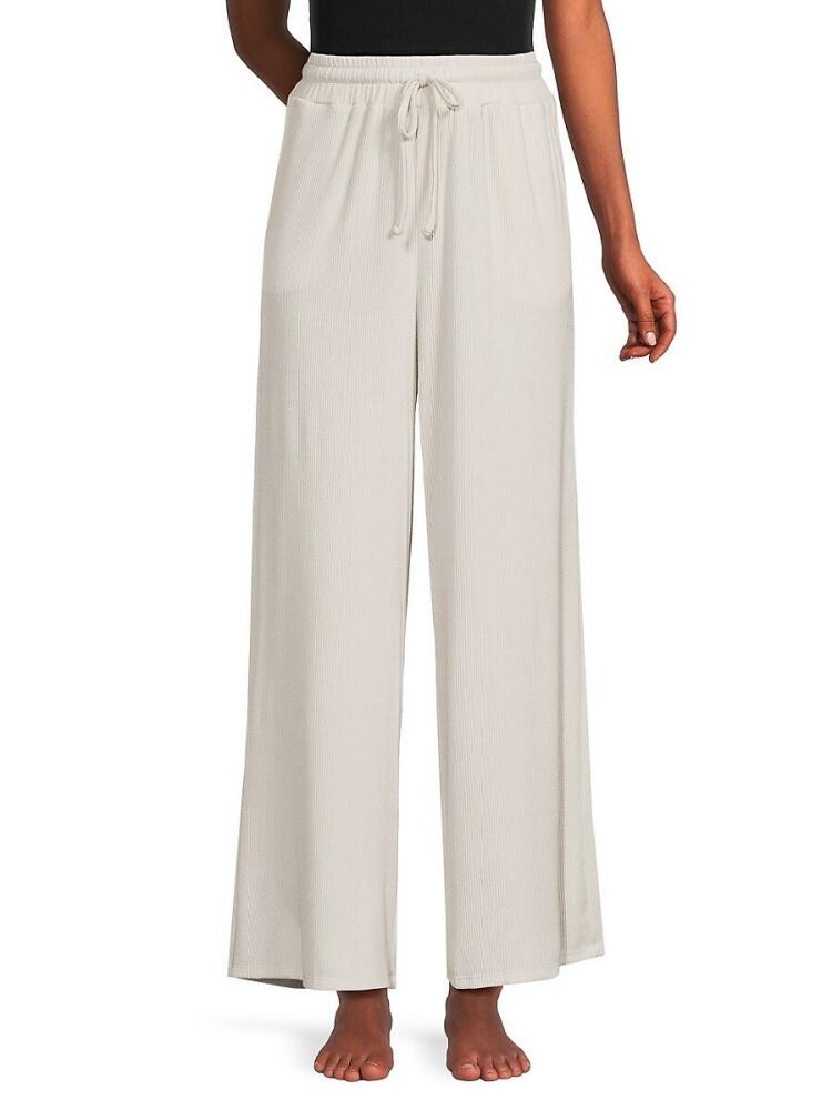 Rachel Parcell Women's Ribbed Wide Leg Pants - White Cover