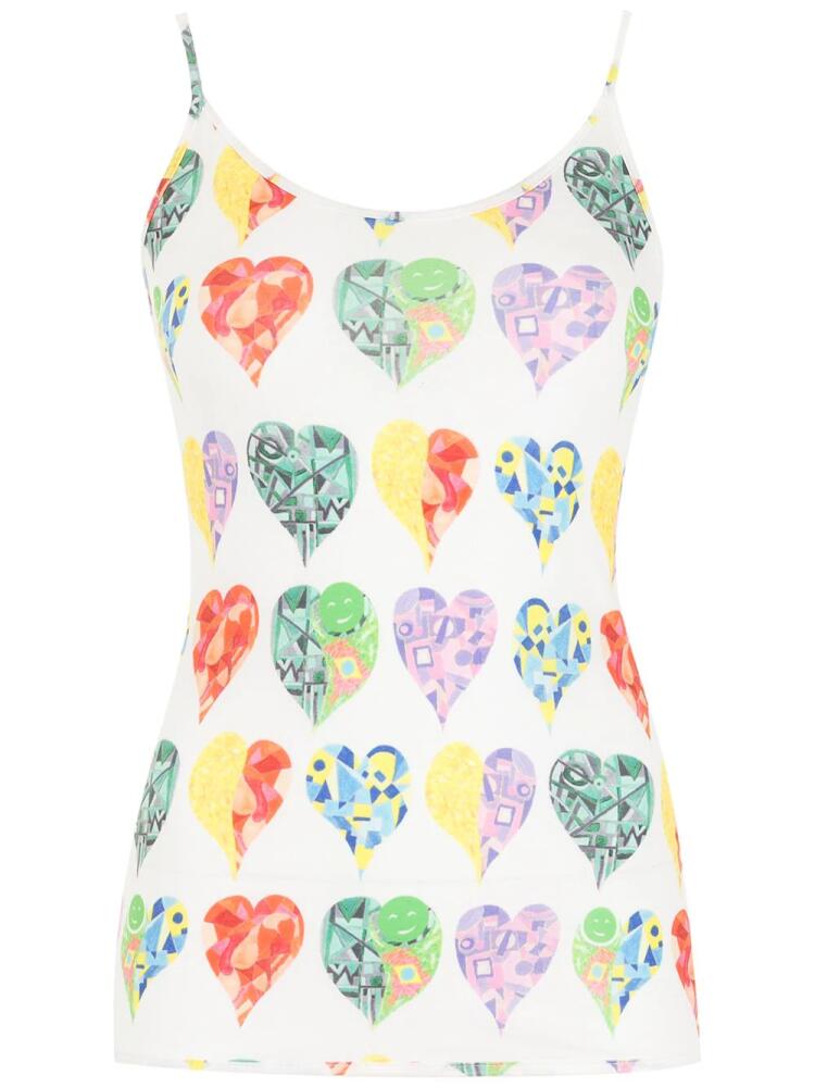 Amir Slama heart-print tank top - Neutrals Cover