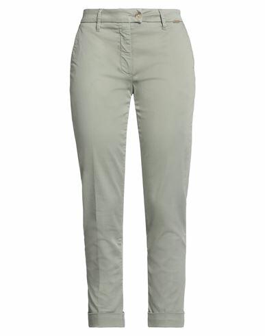 Teleria Zed Woman Pants Sage green Cotton, Elastane Cover