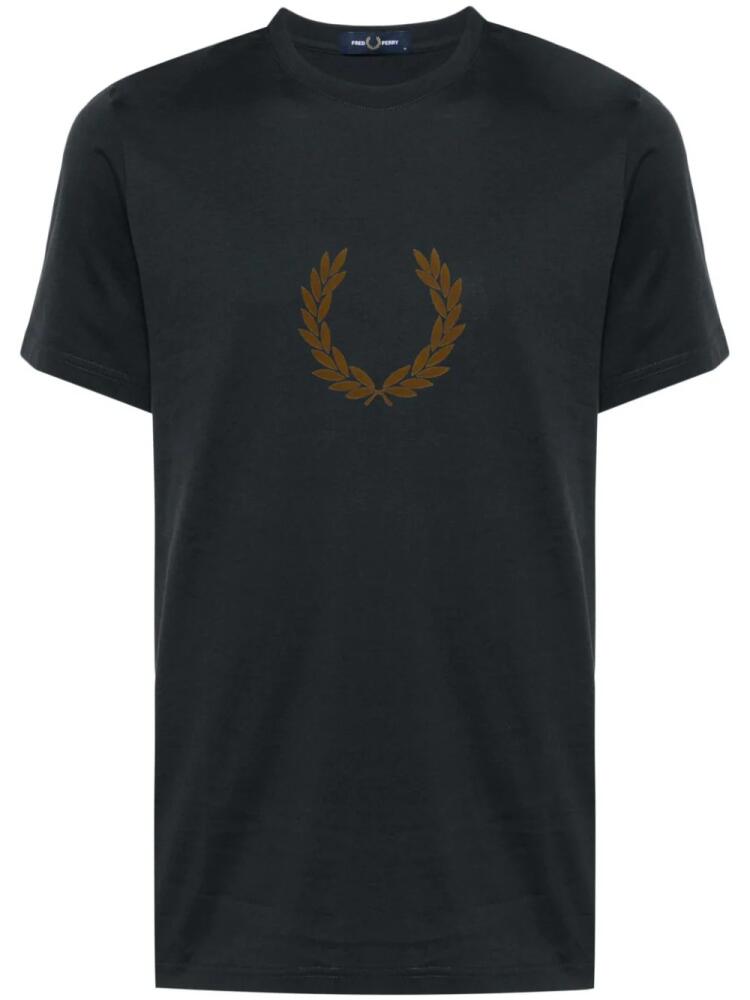 Fred Perry flocked-logo cotton T-shirt - Grey Cover