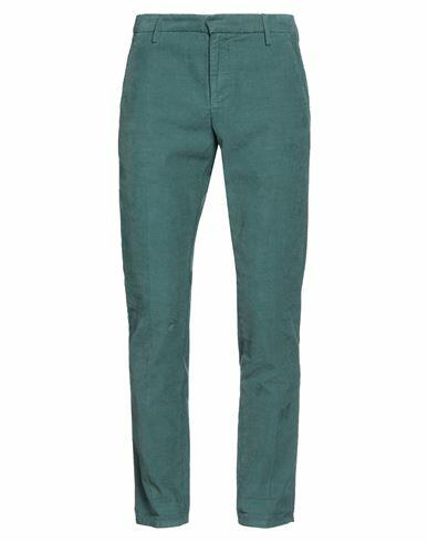 Dondup Man Pants Emerald green Cotton, Elastane Cover