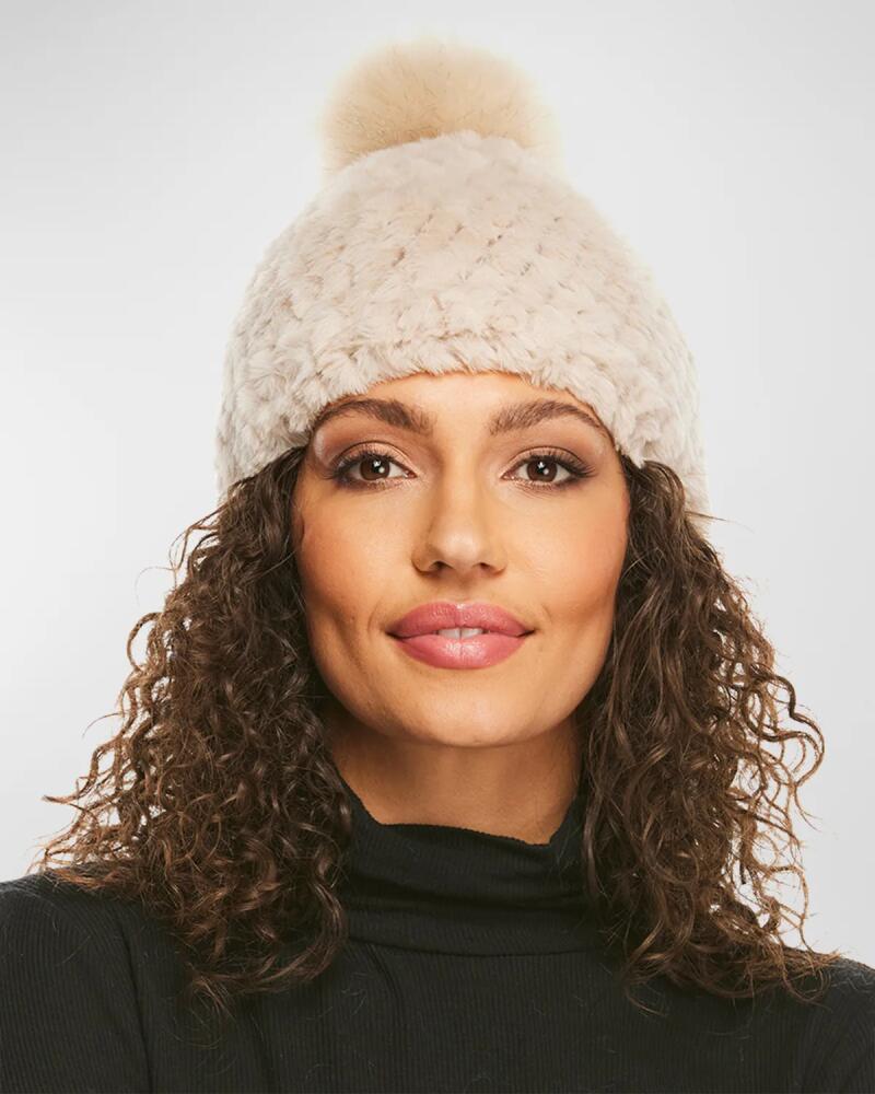 Fabulous Furs Knitted Faux Fur Beanie Cover