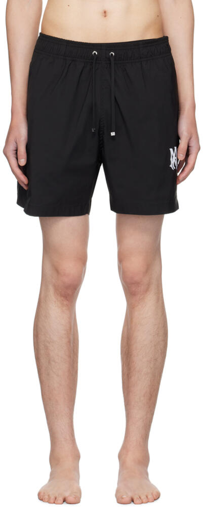 AMIRI Black Printed Core Logo Swim Shorts Cover