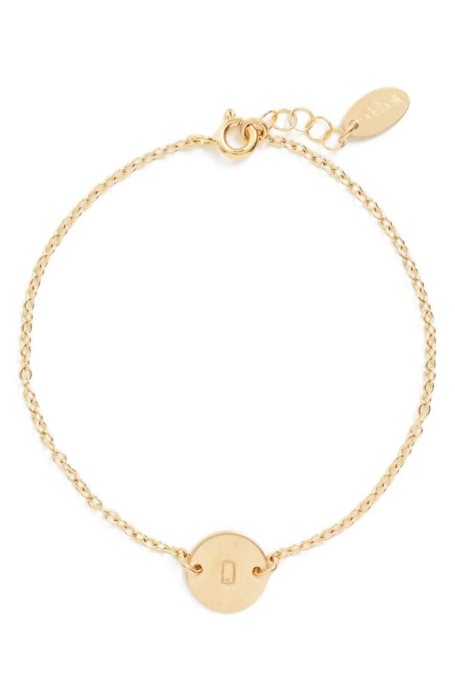 Nashelle Initial Mini Disc Bracelet in 14K Gold Fill D Cover