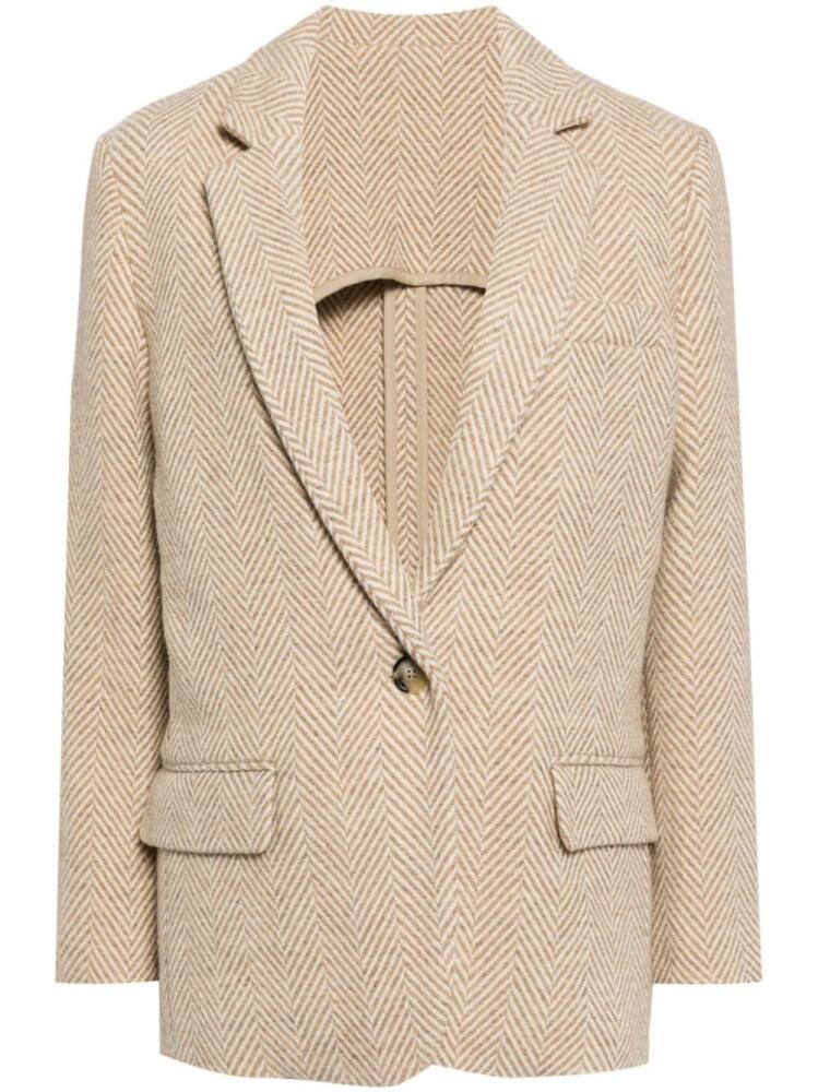 MARANT ÉTOILE Charlyne herringbone wool blazer - Neutrals Cover