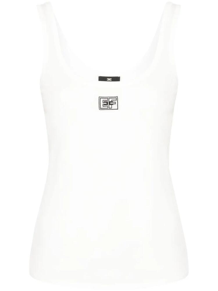 Elisabetta Franchi logo-jacquard sleeveless top - White Cover