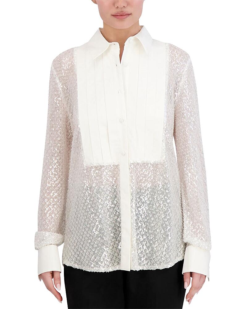 Bcbgmaxazria Embellished Tuxedo Shirt Cover