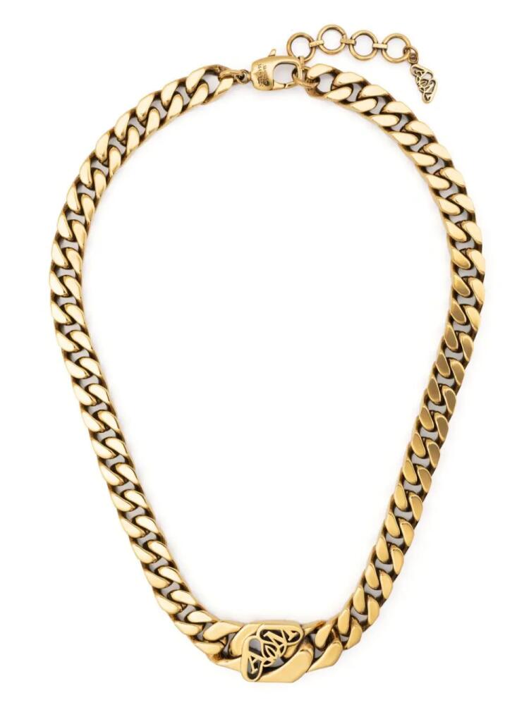 Alexander McQueen cut-out logo chain necklace - Gold Cover