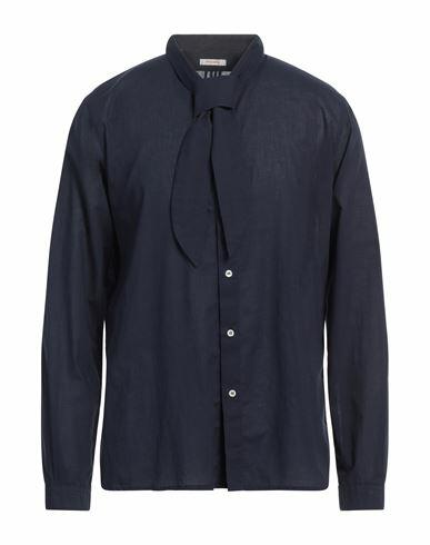 Officina 36 Man Shirt Midnight blue Cotton Cover