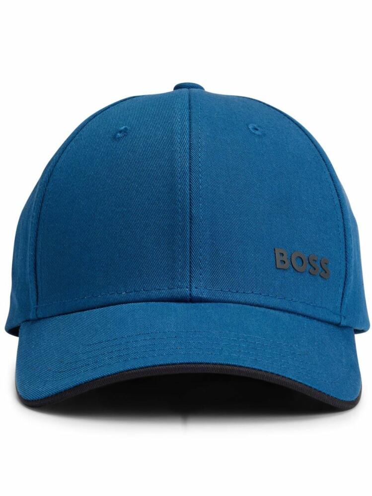 BOSS logo-print cotton cap - Blue Cover