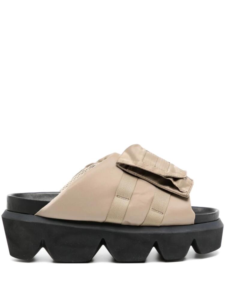 sacai pocket-strap chunky slides - Neutrals Cover