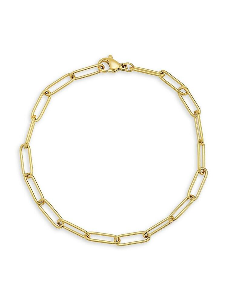 Luv AJ Women's 14K Yellow Goldplated Paperclip Chain Bracelet Cover