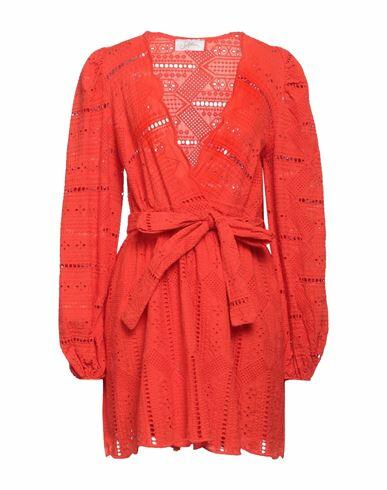 Soallure Woman Mini dress Orange Cotton Cover