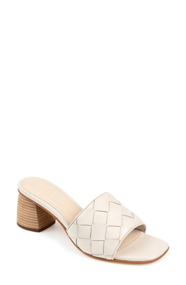 Journee Signature Kellee Woven Leather Sandal in Bone Cover