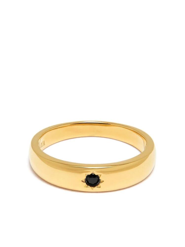 Nialaya Jewelry crystal-embellished band ring - Gold Cover