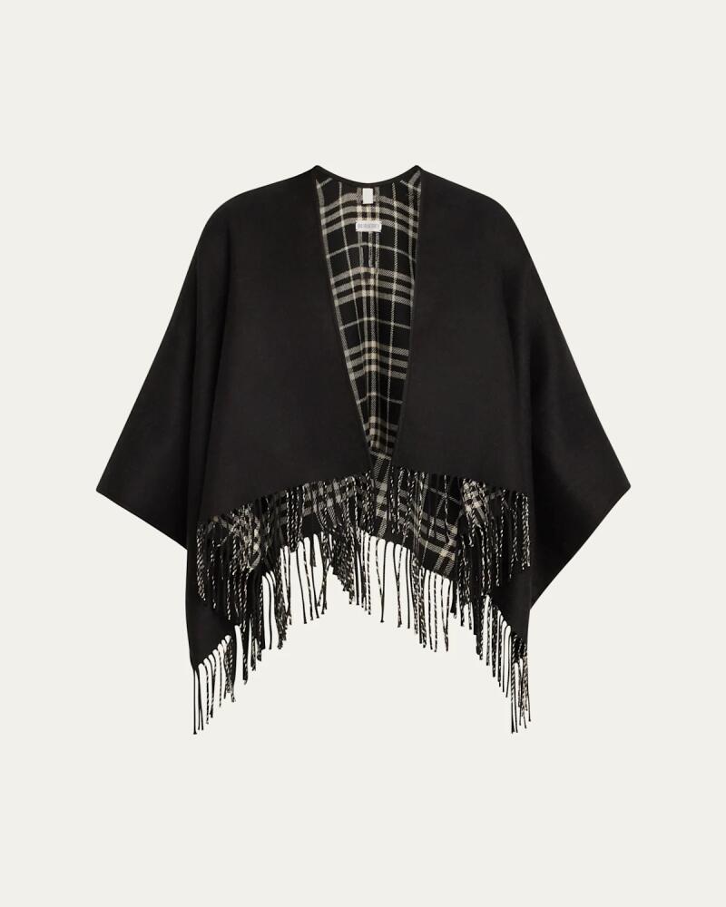 Burberry Charlotte Check Wool Cape Cover