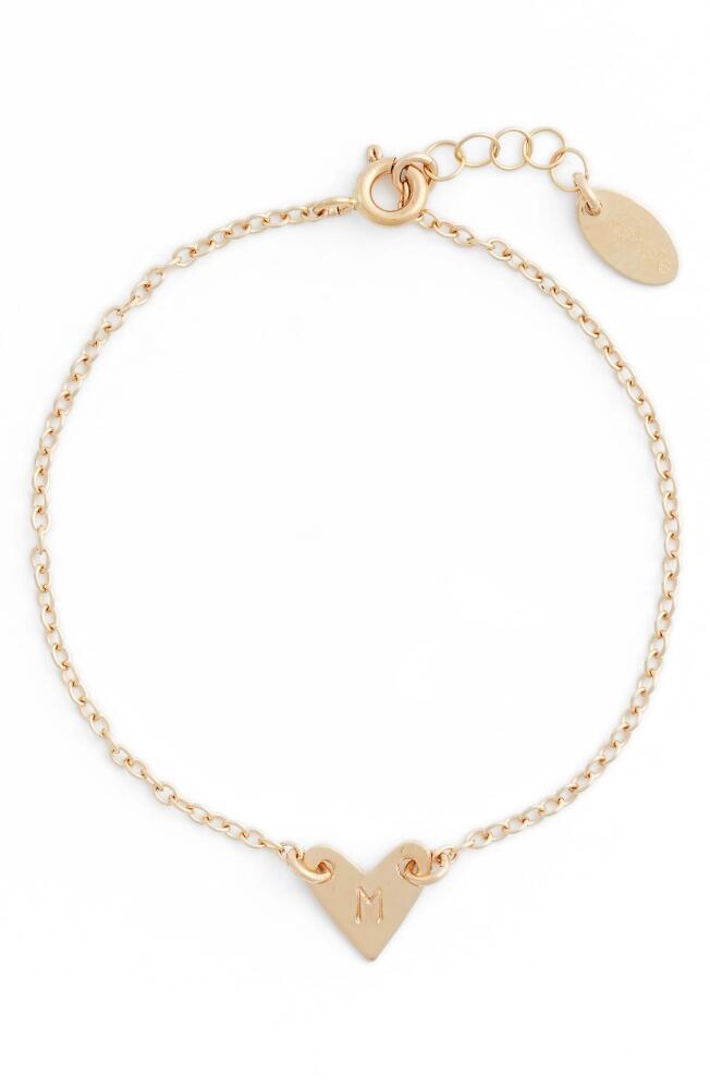 Nashelle Initial Heart Bracelet in Gold-M Cover