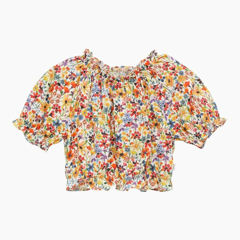 Il Gufo Cotton floral print blouse Cover