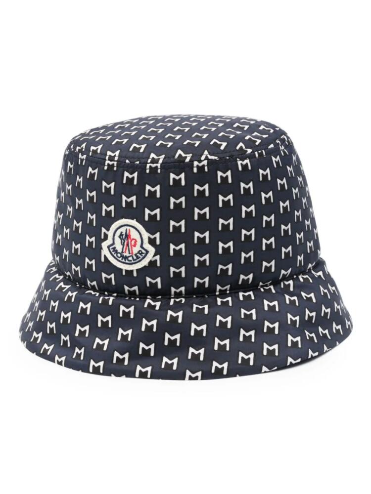 Moncler monogram-print bucket hat - Blue Cover