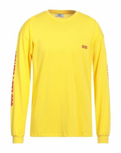 Gcds Man T-shirt Yellow Cotton Cover