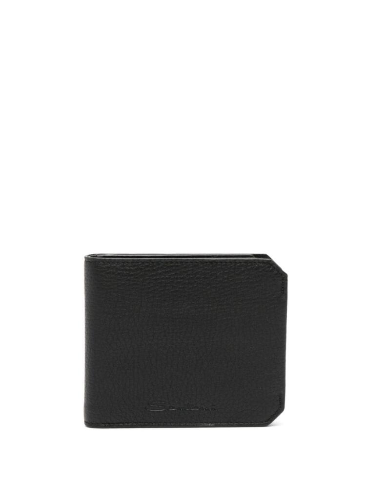 Santoni pebbled-leather bi-fold cardholder - Black Cover