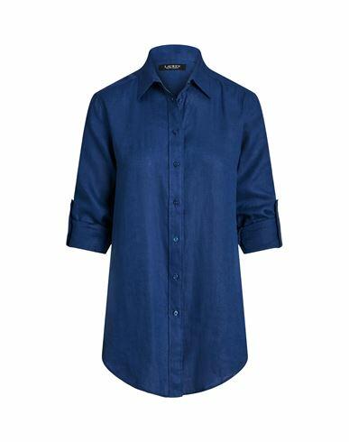 Lauren Ralph Lauren Woman Shirt Blue Linen Cover