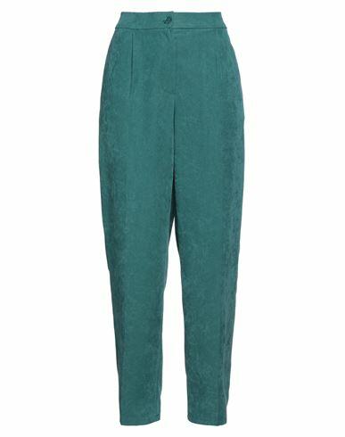 Rinascimento Woman Pants Deep jade Polyester, Elastane Cover