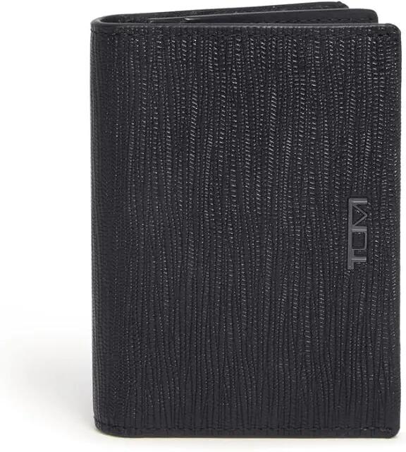 Tumi Gusseted Card Case (Black Embossed) Wallet Handbags Cover