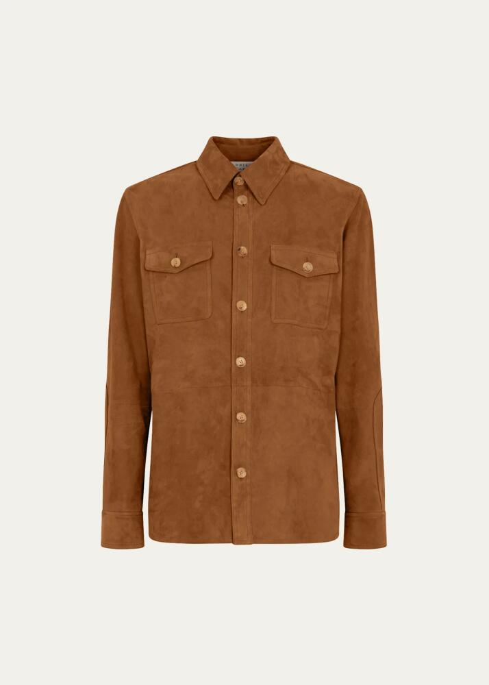 Gabriela Hearst Men's Lucas Suede Overshirt Cover