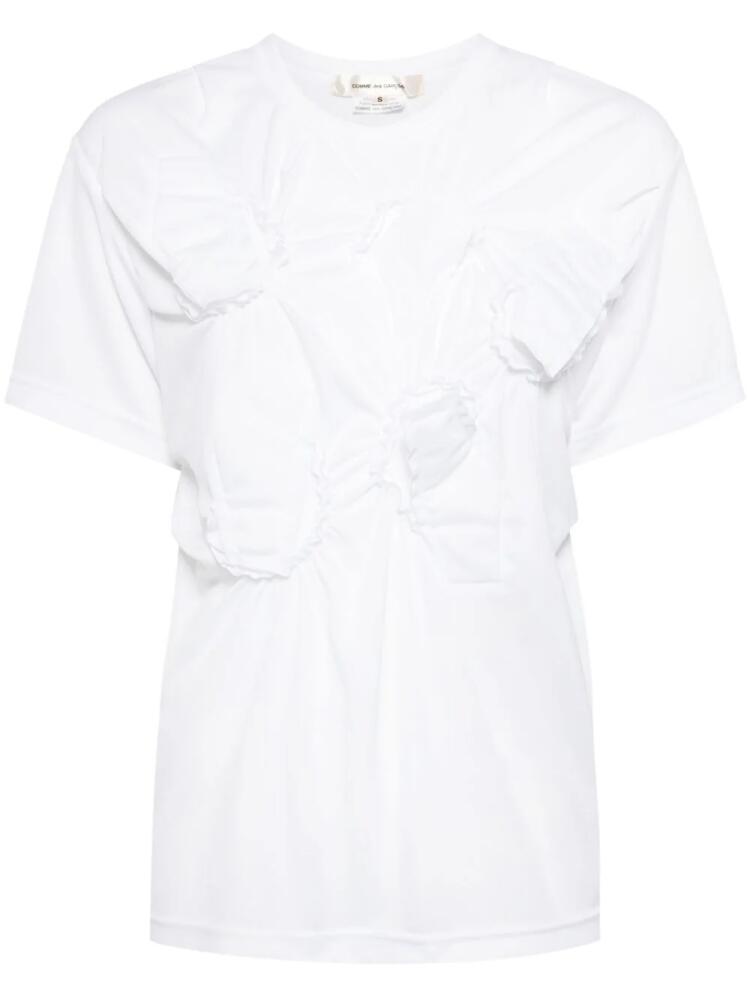 Comme Des Garçons ruffle jersey t-shirt - White Cover