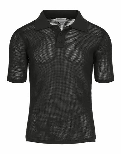 Bottega Veneta Technical Mesh Pullover Shirt Man Polo shirt Brown Polyamide, Cotton Cover