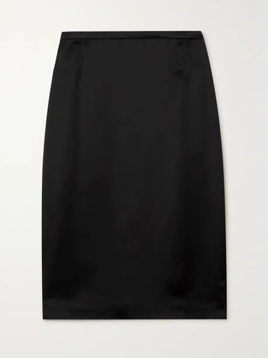 SAINT LAURENT - Satin Skirt - Black Cover