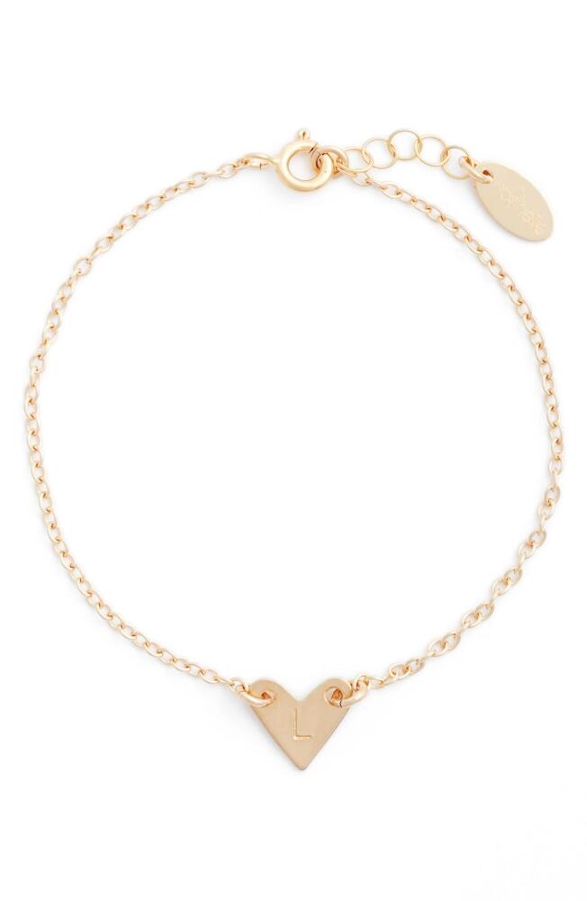 Nashelle Initial Heart Bracelet in Gold-L Cover