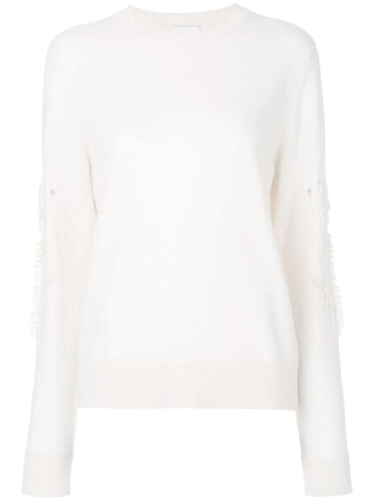 Barrie Romantic Timeless cashmere round neck pullover - White Cover