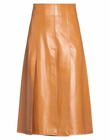 A. w.a. k.e. Mode Woman Midi skirt Camel Polyester Cover