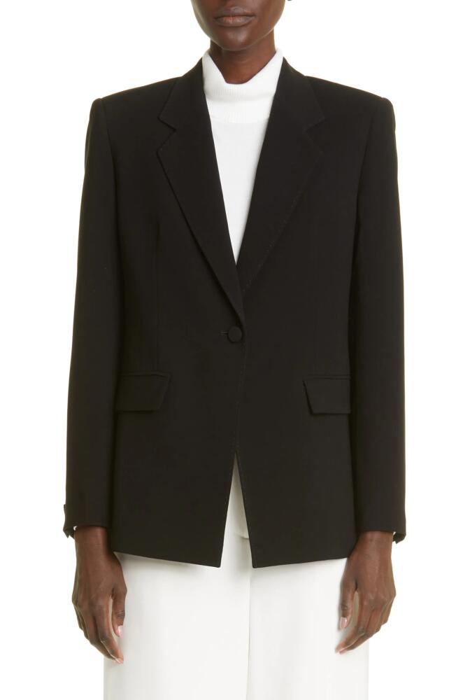 Lafayette 148 New York Holder Tailored One-Button Blazer in Black Cover